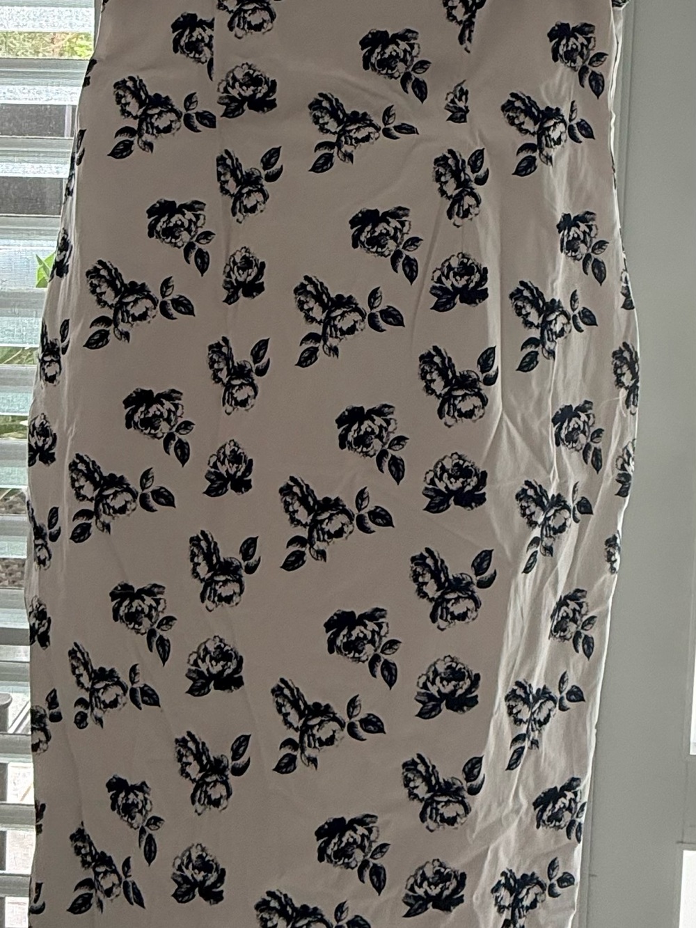 Fashion Nova Cream Dress with Black Floral Print